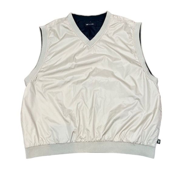 NWOT Wedge Men's Reversible Golf Vest Tan / Black Pockets XXL - Picture 1 of 9